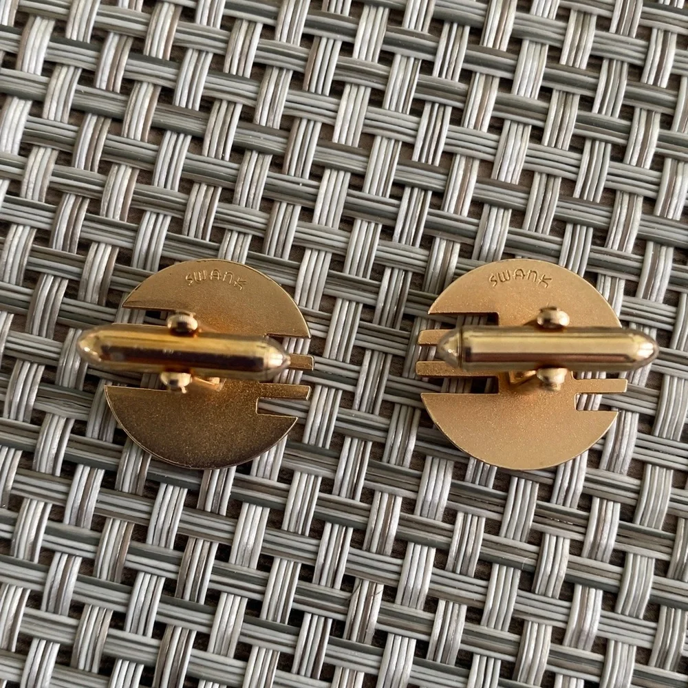 Vintage mid-century Goldtone classy Cufflinks Swank
